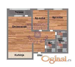 Trosoban 64m2 Bulevar patrijarha Pavla